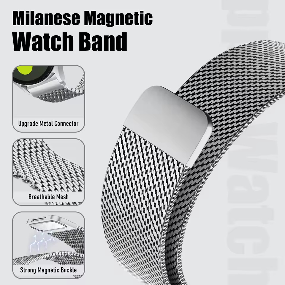 18/20/22mm Steel Mesh Milanese - Milanese Loop Magnetic 评论和价格