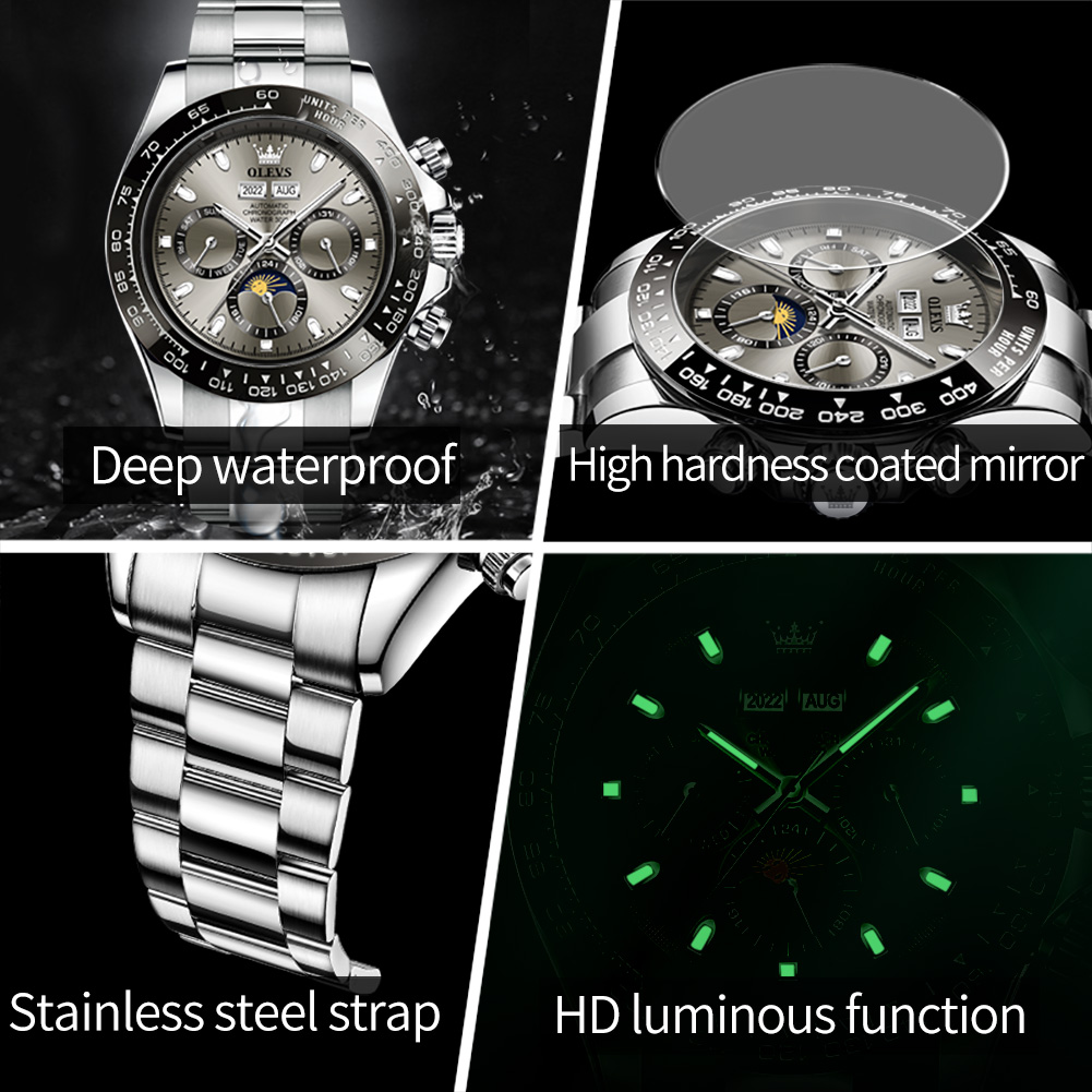 OLEVS 6654 Luxury Mens Watch C - Seiko Watch Presage 评论和价格