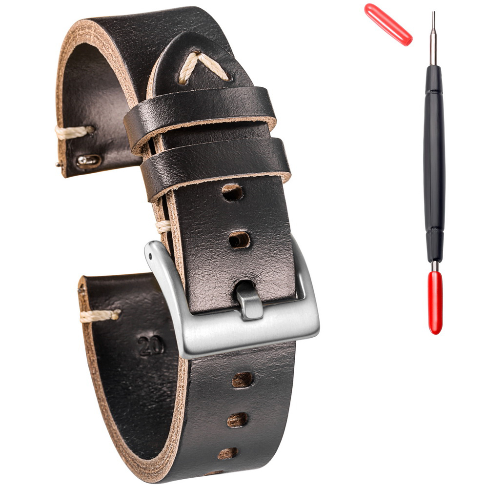 Hemsut Leather Watch Bands Qui - Suede Strap Watch 评论和价格