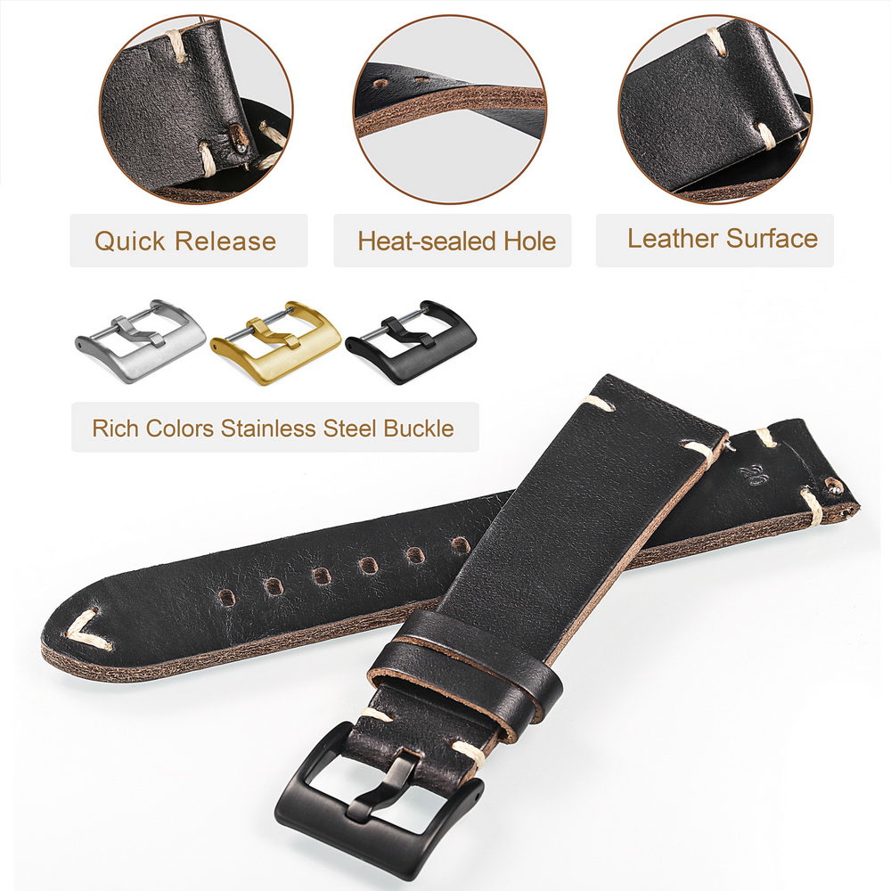 Hemsut Leather Watch Bands Qui - Suede Strap Watch 评论和价格