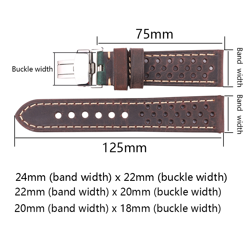 Retro Calf Leather Watch Bands - Curved Spring Bar 评论和价格