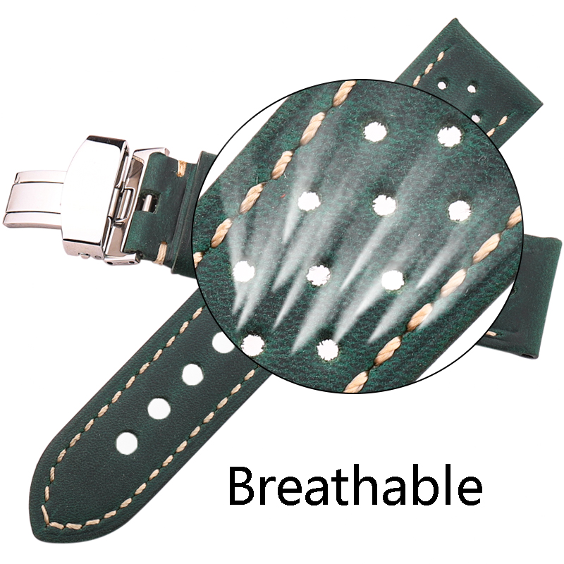 Retro Calf Leather Watch Bands - Curved Spring Bar 评论和价格